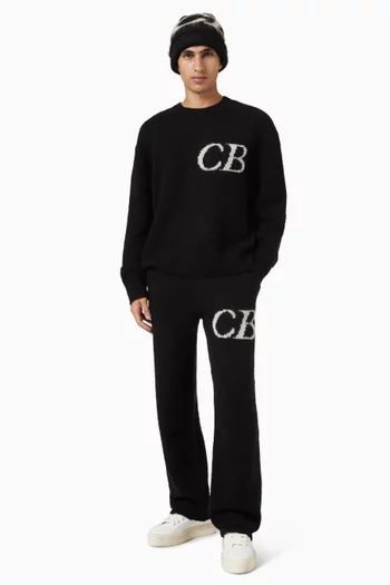 CB Logo Knit Pants in Wool-blend
