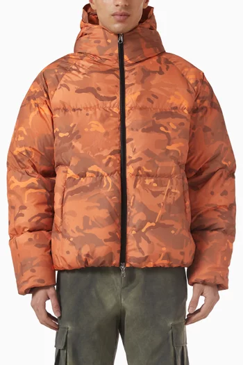 Camo Hooded Down Jacket