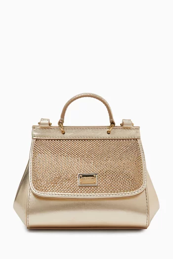 Sicily Top-handle Bag in Crystal-embellished Leather