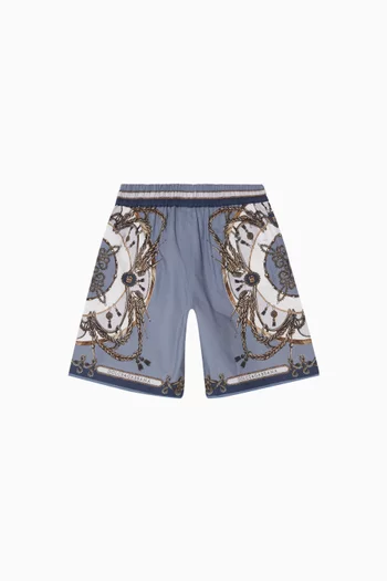 Cargo-print Bermuda Shorts in Cotton-poplin