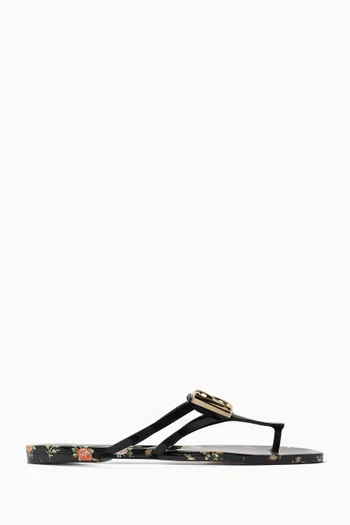 Floral Logo Flip-flops in Rubber