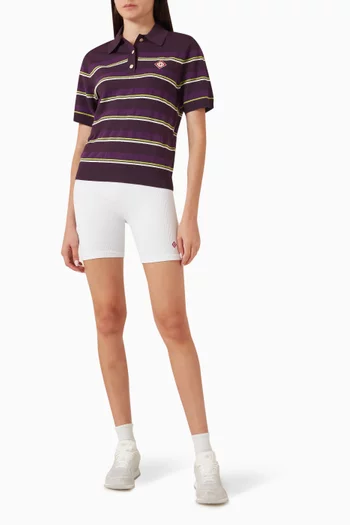 Oversized Stripe Polo in Viscose Blend