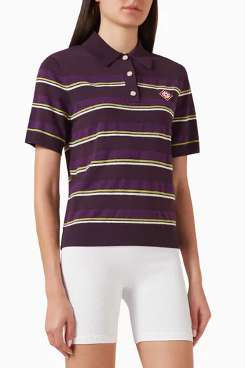 Oversized Stripe Polo in Viscose Blend