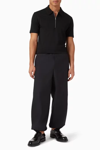 Zip Polo Shirt in Cotton-blend