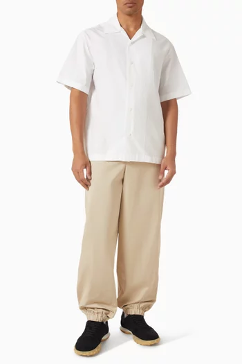 Elasticated Pants in Cotton-blend Poplin