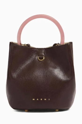 Pannier Bucket Bag in Leather