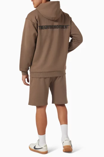 Oversized Zip Hoodie in Organic Cotton-blend