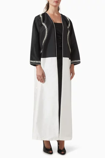 Two-tone Embellished Abaya