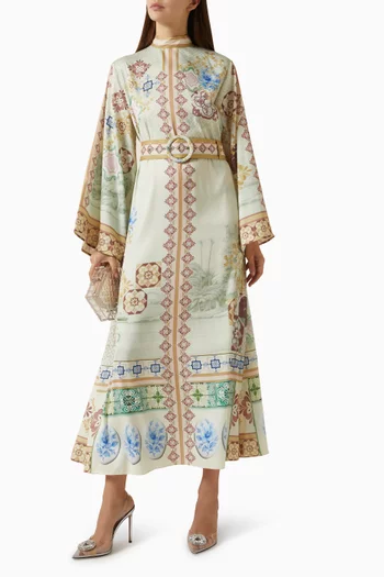 Cerulea Maxi Dress in Twill-satin