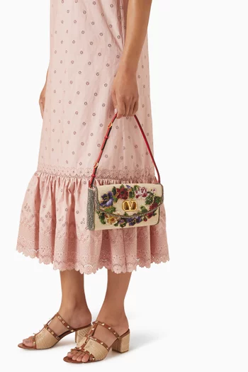 Small DeVain Shoulder Bag in Linen