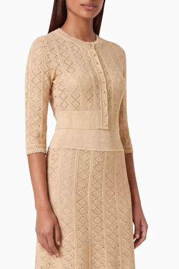 Buttoned Rhinestone Cardigan in Knit