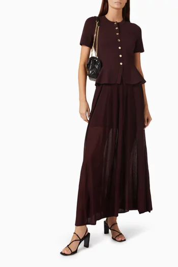 Peplum-hem Maxi Dress in Knit