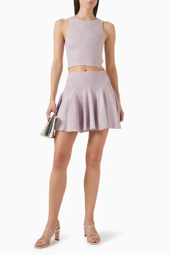 Rhinestone-embellished Mini Skirt