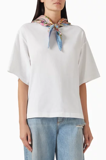 Scarf-detail T-shirt in Cotton