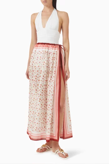 Floral-print Cover-up in Cotton-voile