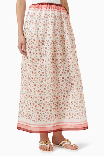Floral-print Cover-up in Cotton-voile