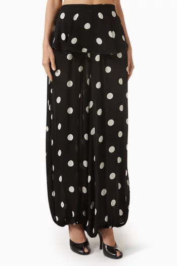 Peplum Balloon Pants in Viscose