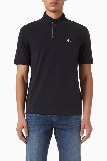 Logo Polo Shirt in Cotton Piqué