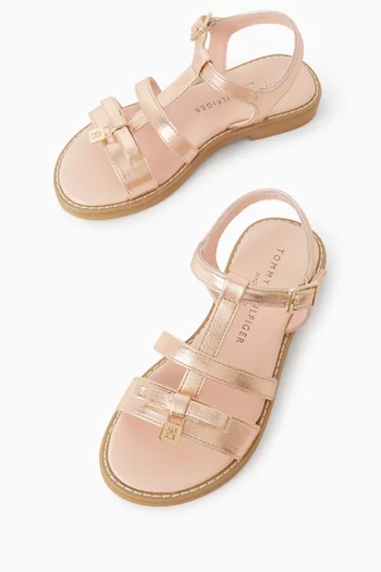 Bow Metallic Sandals