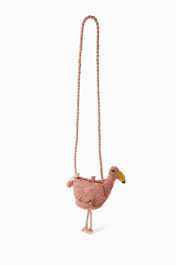 Lany Flamingo Bag in Handmade Raffia