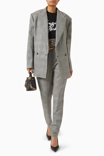 Prince of Wales Pants in Virgin Wool Blend