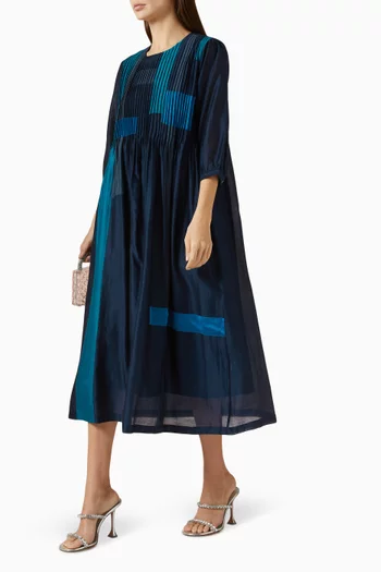 Pin-tuck Midi Dress