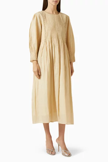 Pin-tuck Midi Dress