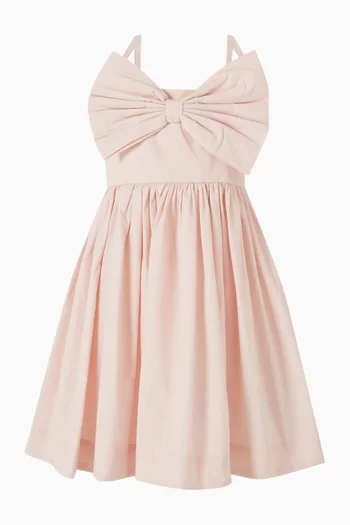 Caysi Bow Dress in Organic Cotton-poplin