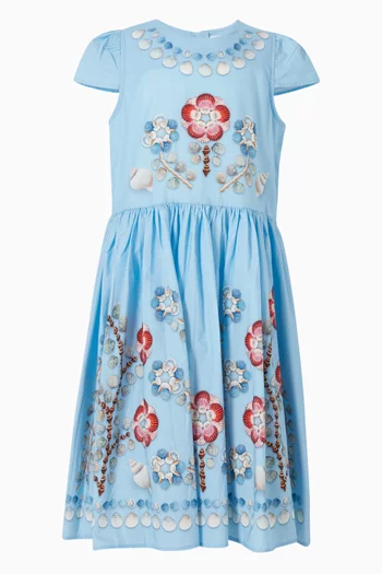 Carol Flower Shell Dress in Organic Cotton