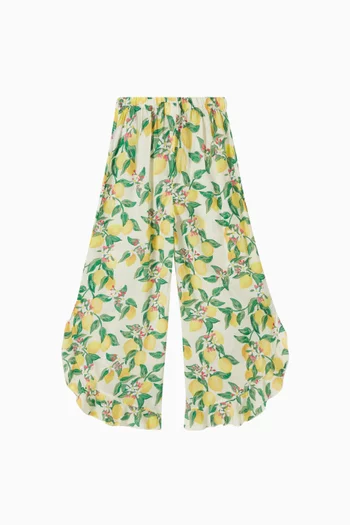 Aretha Citrus-print Pants in Cotton
