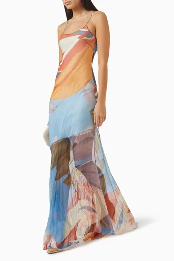 Palenque Flores Dress in Silk Chiffon