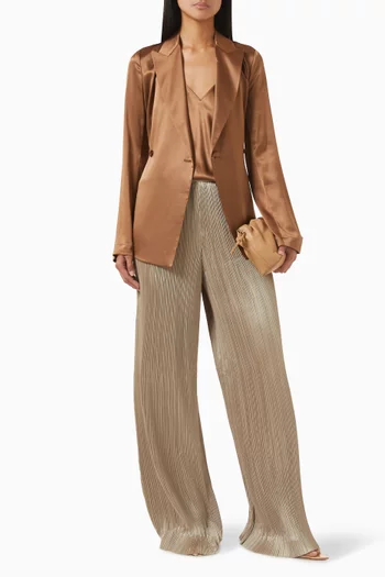 Amber Pleated Pants in Satin