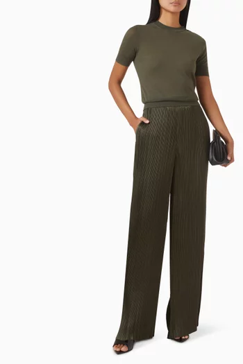 Amber Pleated Pants in Satin