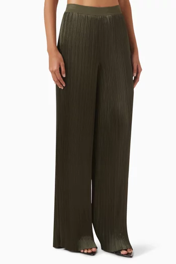 Amber Pleated Pants in Satin
