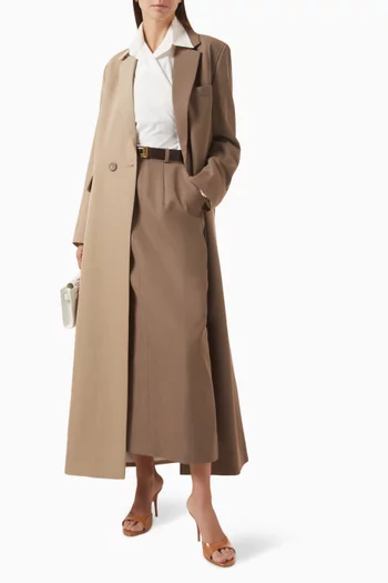Zelda Long Blazer in Wool Twill