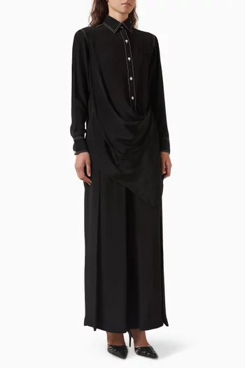 Draped Shirt & Pants Set