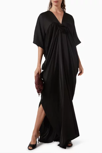 Flower-detail Draped Kaftan