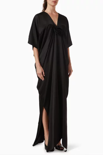 Flower-detail Draped Kaftan