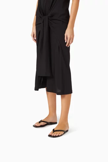 Flip-flop Sandals in Croc-embossed Leather
