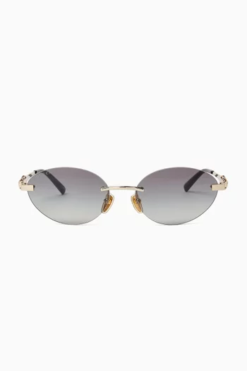 Oval Sunglasses in Metal