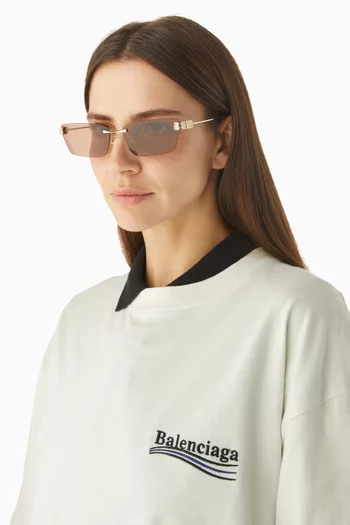 Gossip D-frame Sunglasses in Metal