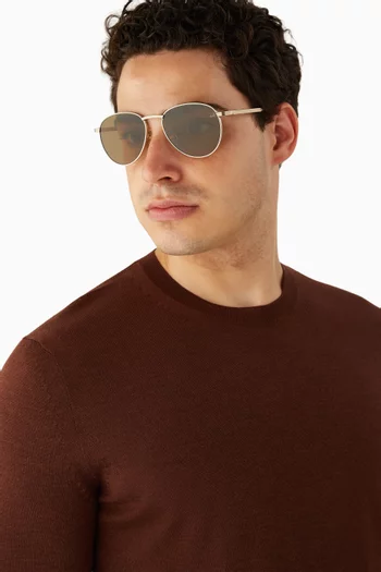 Round Sunglasses in Titanium