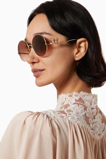Round Sunglasses in Metal