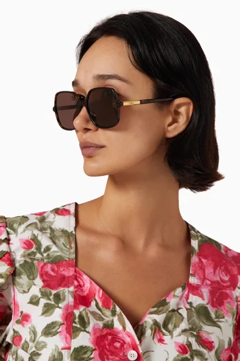 Oversized Rectangle Sunglasses in Acetate