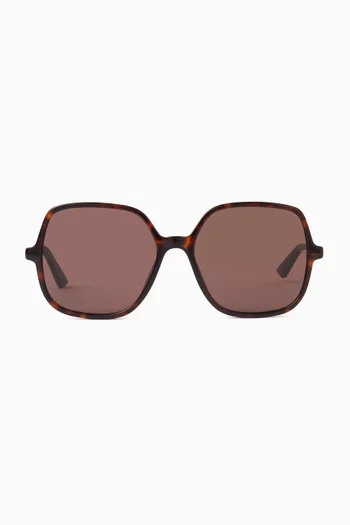 Oversized Rectangle Sunglasses in Acetate