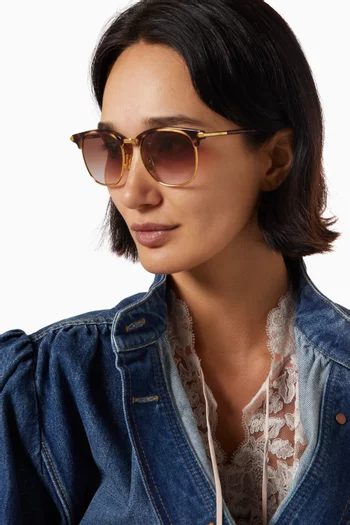 Oversized D-frame Sunglasses in Acetate & Metal