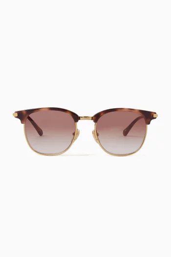 Oversized D-frame Sunglasses in Acetate & Metal