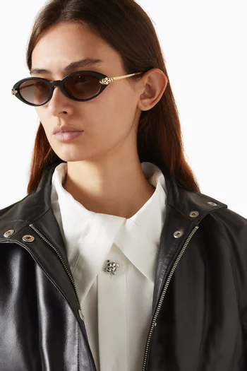 Panthère de Cartier Oval Sunglasses in Acetate & Metal