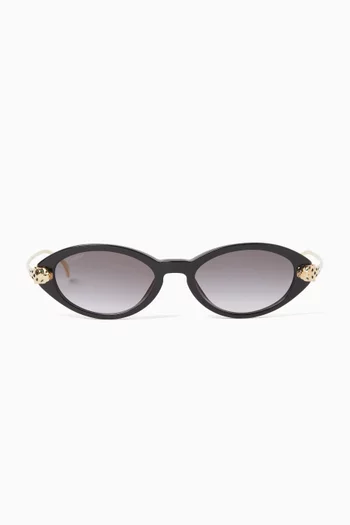 Panthère de Cartier Oval Sunglasses in Acetate & Metal
