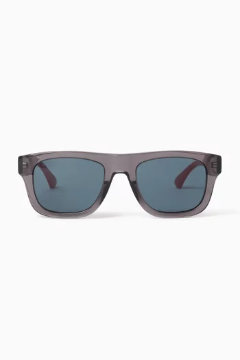 Rectangular Sunglasses in Recycled Acetate